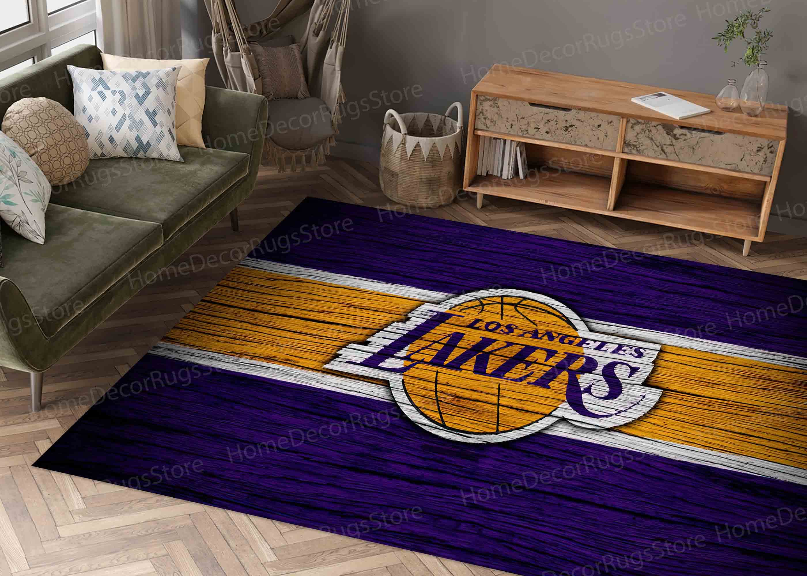 Basketball Rugs, Los Angeles Lakers Rug, Custom Rug, Housewarming