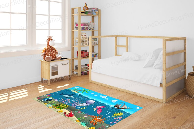 Gift Rug, Children Rugs, Dining Room Rugs, Kids Room Rugs, Cool Rugs, Undersea World Rug, Runner Rugs, Underwater Rug, Salon Decor Rug, imagen 2