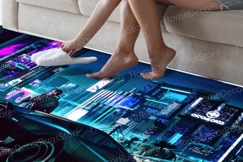 Cyperpunk Rug Modern Rugs, Game Character Rugs, Futuristic Street Rug, Non Slip Rugs ...