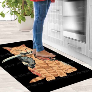 Outdoor Rug, Rugs, Anime Rugs, Salon Decor Rugs, Japanese Rug, Colorful Rug, Kitchen Rug, Modern Rug, Bedroom Rugs, Area Rug, Anime Cat Rug, image 4