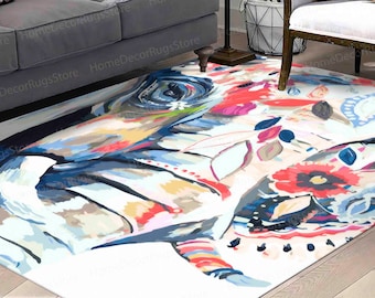 Nursery Rugs, Elephant Painting Rugs, Animal Rug, Classic Rug, Elephant Rug, Elephant Lover Gift Rug, Gift For The Home Rug, Customs Rugs,