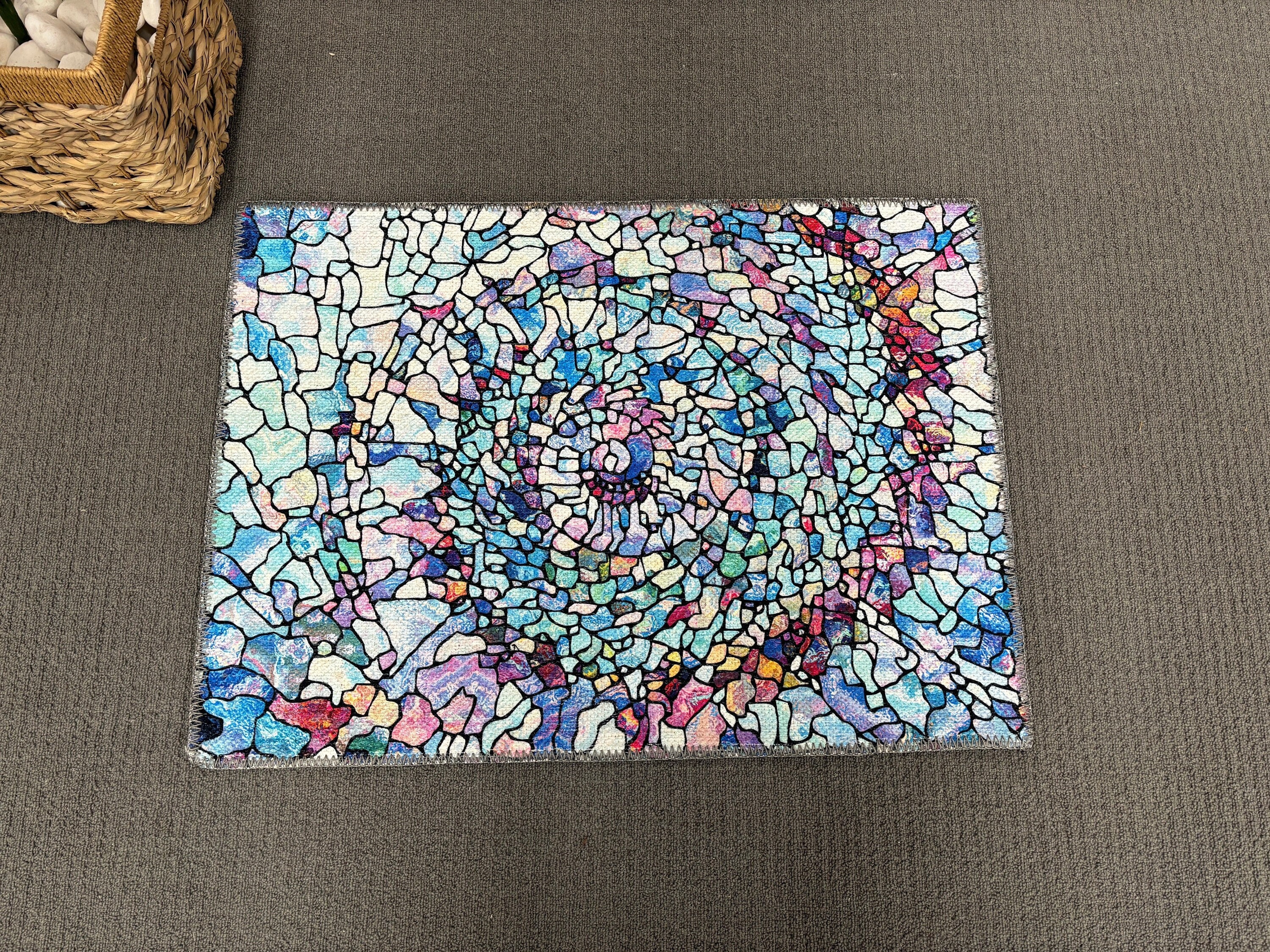 Stained Rug Design Stained Glass Effect Rug, Modern Rugs, Salon Rug, Housewarming Gift Rug ...