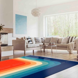 Mid Century Rugs, Accent Rugs, Modern Rug, Modern Pattern Rug, Colorful Rugs, Living Room Rug, Anti-Slip Carpet Rugs, Minimal Rugs, Bild 4