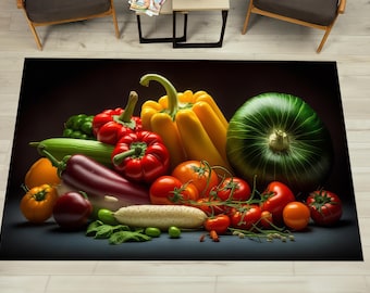 Vegetables Rugs, Healthy Eating Rugs, Kitchen Rugs, Modern Rugs, Entryway Rug, Door Mat, Soft Rug, Personalized Rug, Bath Rug, Large Rug,