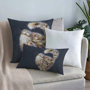 Cat Cushion Cover, Cat Lover Cushion Case, Home Decor, Animal Printed Pillow, Abstract Cat Pillow Case, Gift Pillow, Unique Cushion Cover,