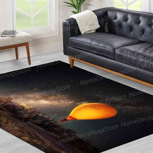 Milky Way Rugs, Star at Night Rug, Salon Decor Rugs, Bedroom Rugs, Cappadocia Hot Air Balloon Rugs, Landscape Rugs, Living Room Rugs,
