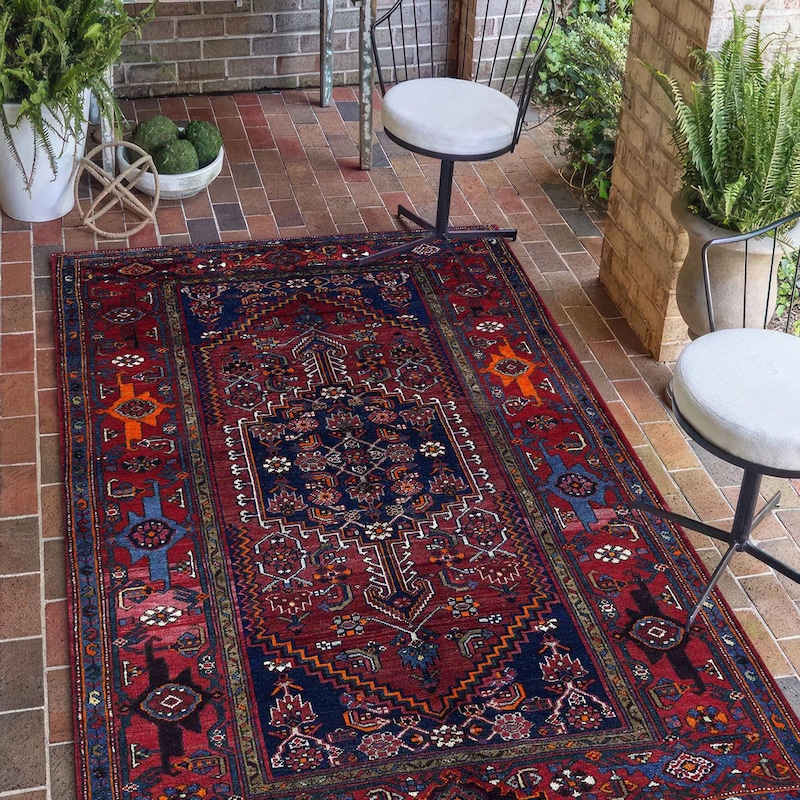 Patterned Burgundy Rug - Etsy