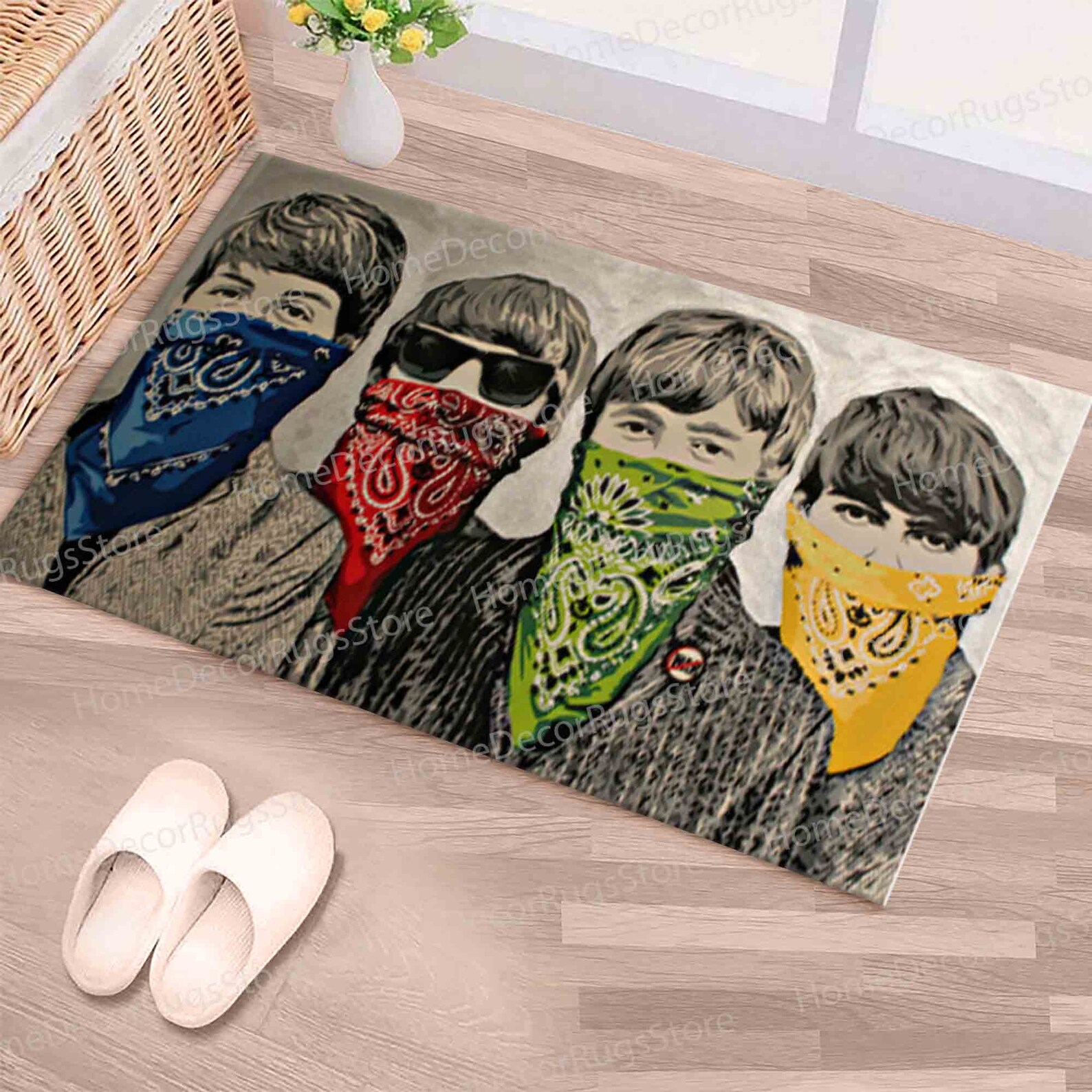 Banksy Bandanas Rugs, Banksy Graffiti Rug, Entry Rug, Gift Rugs, Easy ...