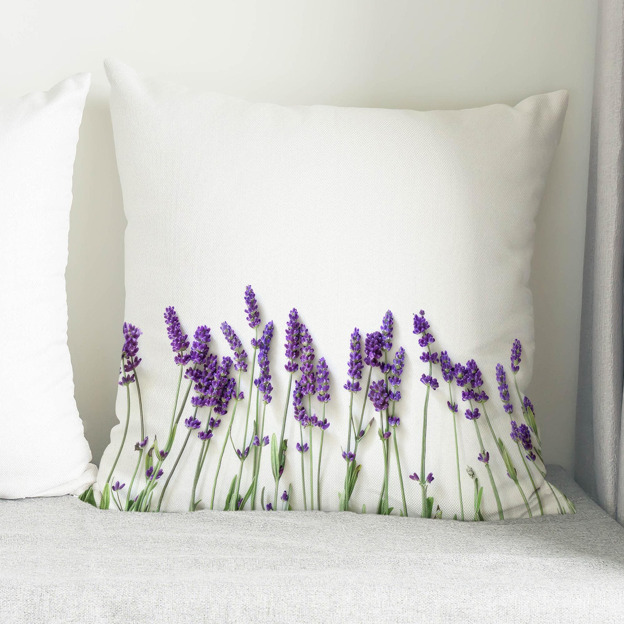 Purple Flower Pillow Cover, Lavender Cushion, Floral Pillow Cover, Lavender Lover Printed Pillow, Printed Cushion, Gift For Her,