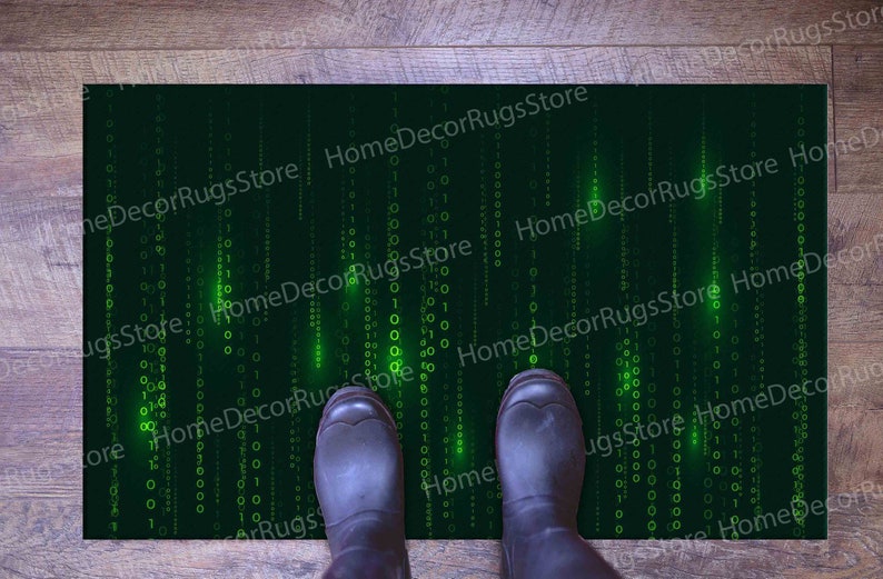 Binary Code Rug, Matrix Code Rugs, Software Rug, Modern Rugs, Area Rug, Large Rug, Office Rug, Hallway Rug, Bedroom Rug, Green Rug, imagen 6