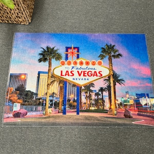 Soft Rug, Chenille Rug, Bedroom Rug, Gift Rug, Las Vegas Rug, Las Vegas View Rugs, Landscape Rug, Door Mat, Accent Rug, Gift For The Home,