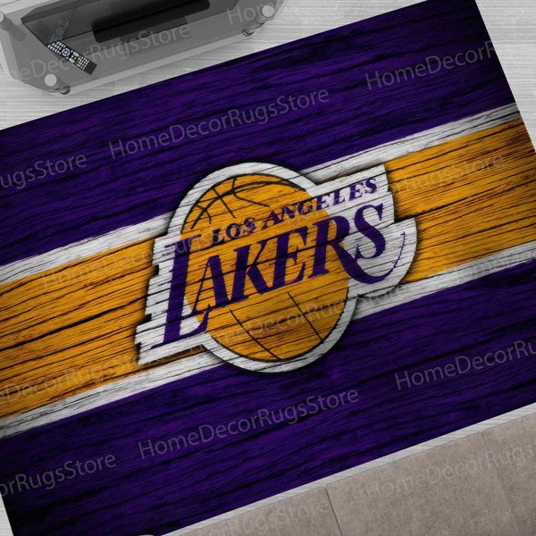 Basketball Rugs, Los Angeles Lakers Rug, Custom Rug, Housewarming Gift Rugs, Office Rugs, Saloon Rugs, Sport Rugs, Boy Room Rug, Floor Rugs,