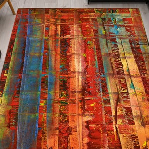 Orange Tones Rugs, Abstract Rugs, Modern Rugs, Reproduction Rug, Personalized Rug, Chenille Rug, Pet Friendly Rug, Easy To Clean Rug,