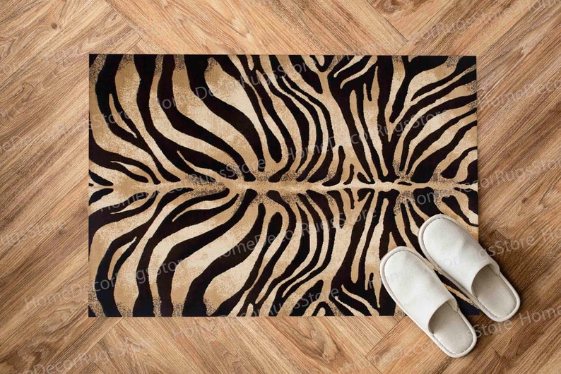 Zebra Rug, Zebra Pattern Rug, Abstract Rug, Modern Rugs, Luxury Rug, Gift For Him, Gift For The Home, Door Mat, Salon Decor Rug, Home Decor, image 7