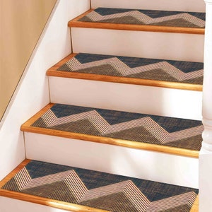 Kilim Design Stair Rug, Ethnic Pattern, Anti-Slip Carpet image 8