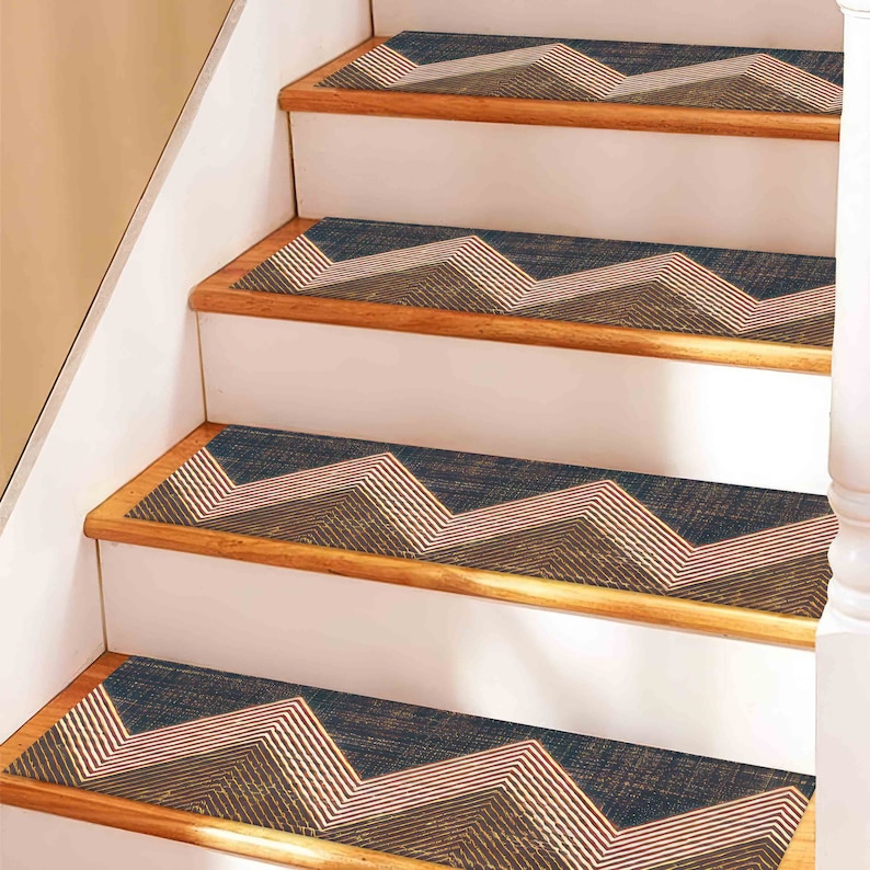 Kilim Design Stair Rug, Ethnic Pattern, Anti-Slip Carpet image 8