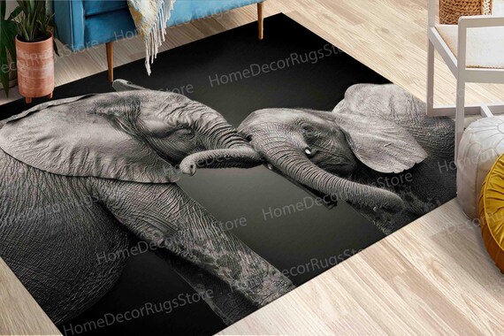 Thin Rug, Pattern Rugs, Luxury Rug, Safari Rug, Animal Rug, Elephants Love Rug, Door Mat Rug, Soft Rug, Custom Rugs, Home Decor Rugs,