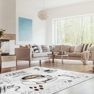 Kitchen Rug Modern Rugs, Popular Rug, Kitchen Rug, Coffee Rug, Pattern Rug, Large Rugs, Car Mat Rug, Coffee Lover Rug, Machine Washable Rug, image 4