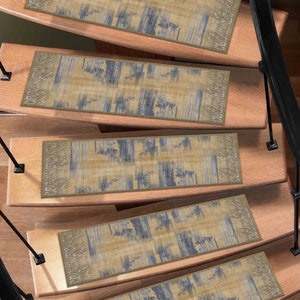 Stair Step Rug, Brown Rug, Navy Blue Rug, Ethnic Pattern Rug, Modern Rug, Gift Rug, Easy To Clean Rug, Stair Treads Rug, Cool Rug, Step Rug,