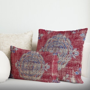 Pillow, Dorm Cushion Case, Gift For The Home, Custom Pillow, Vintage Pillow Sham, Pillow Cover, Red Cushion, Printed Cushion,