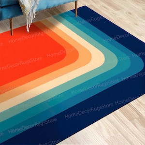 Mid Century Rugs, Accent Rugs, Modern Rug, Modern Pattern Rug, Colorful Rugs, Living Room Rug, Anti-Slip Carpet Rugs, Minimal Rugs,