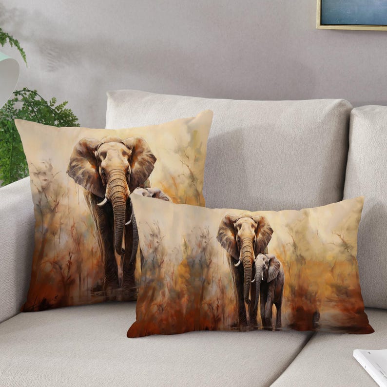 Mom and Baby Elephant, Elephant, Modern, Wild Animal, Gift for Mother ...