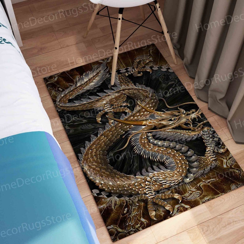 Dragon Small Rug Dragon Rugs, Dragon Pattern Rug, Japanese Rug, Modern Rugs, Living Room ...