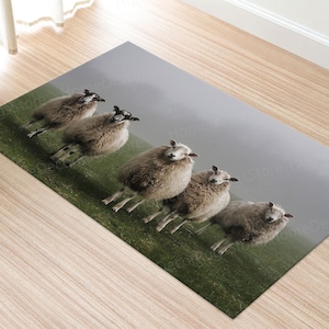 Kitchen Rug, 3D Printeds Rug, Salon Decor Rug, Non Slip Rug, Sheep Rug, Farm Rugs, Animal Rug, Car Mat, Accent Rug, Custom Rug, Large Rug,