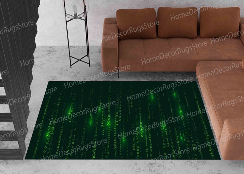 Binary Code Rug, Matrix Code Rugs, Software Rug, Modern Rugs, Area Rug, Large Rug, Office Rug, Hallway Rug, Bedroom Rug, Green Rug, imagen 5