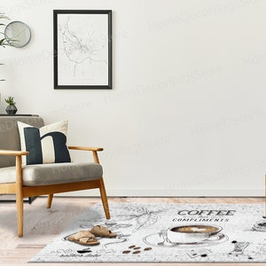Kitchen Rug Modern Rugs, Popular Rug, Kitchen Rug, Coffee Rug, Pattern Rug, Large Rugs, Car Mat Rug, Coffee Lover Rug, Machine Washable Rug, image 5
