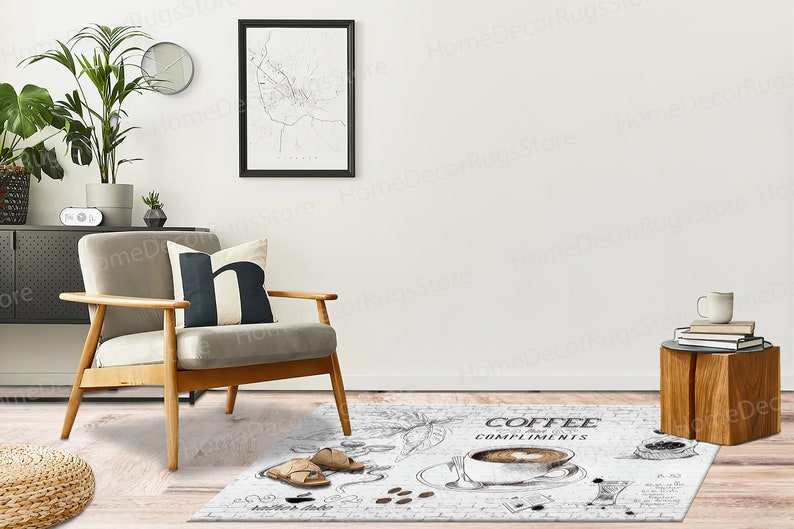 Kitchen Rug Modern Rugs, Popular Rug, Kitchen Rug, Coffee Rug, Pattern Rug, Large Rugs, Car Mat Rug, Coffee Lover Rug, Machine Washable Rug, image 5