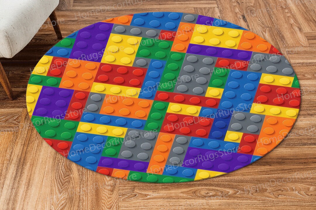 Building Play Room Rug Colorful Building Blocks Rug, Colorful Rug, Trendy Rug, Children Rug ...