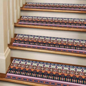 Step Rug, Ethnic Pattern Rug, Trendy Rug, Navajo Rug, Modern Rug, Luxury Rug, 3D Printed Rug, Stair Treads Rug, Gift Rug, Personalized Rug,
