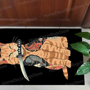 Outdoor Rug, Rugs, Anime Rugs, Salon Decor Rugs, Japanese Rug, Colorful Rug, Kitchen Rug, Modern Rug, Bedroom Rugs, Area Rug, Anime Cat Rug, image 8