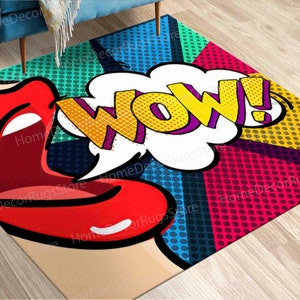 Graffiti Rugs, Lip Rugs, Custom Rug, POP ART Rug, Bath Rugs, Indoor Rugs, Entry Rug, Wall Hanging Rug, Woman Rugs, Personalized Gifts Rug,