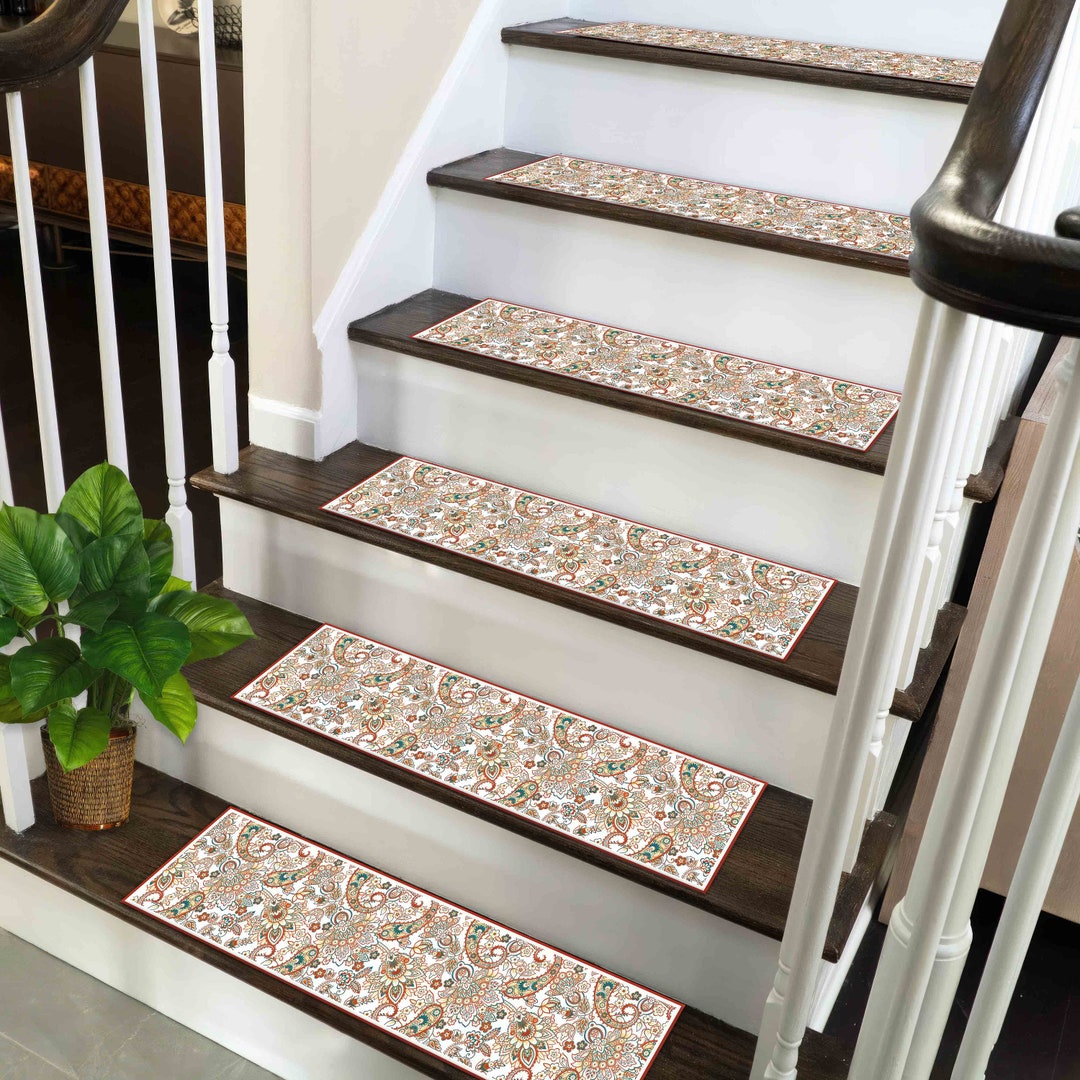 Step Rug Stairs Stair Step Rug, Flowers Rugs, Boho Rugs, Kilim Design Rugs, Botanical ...