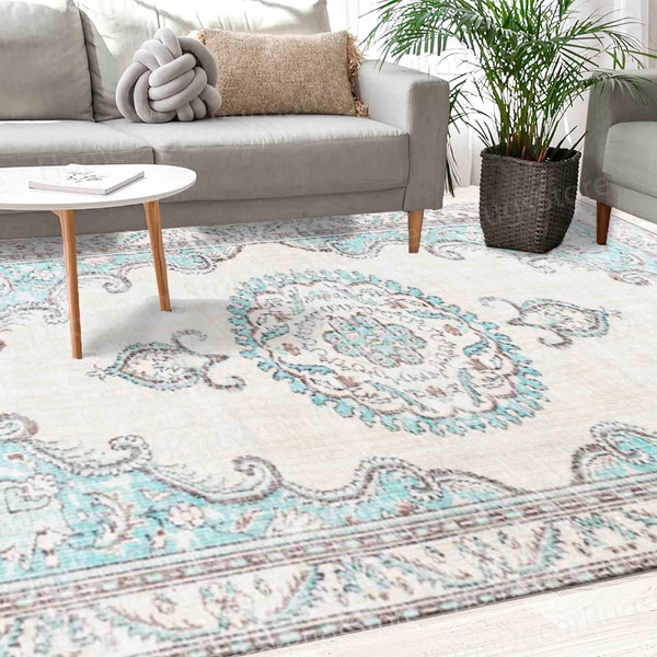 Blue and Grey Persian Rug Etsy