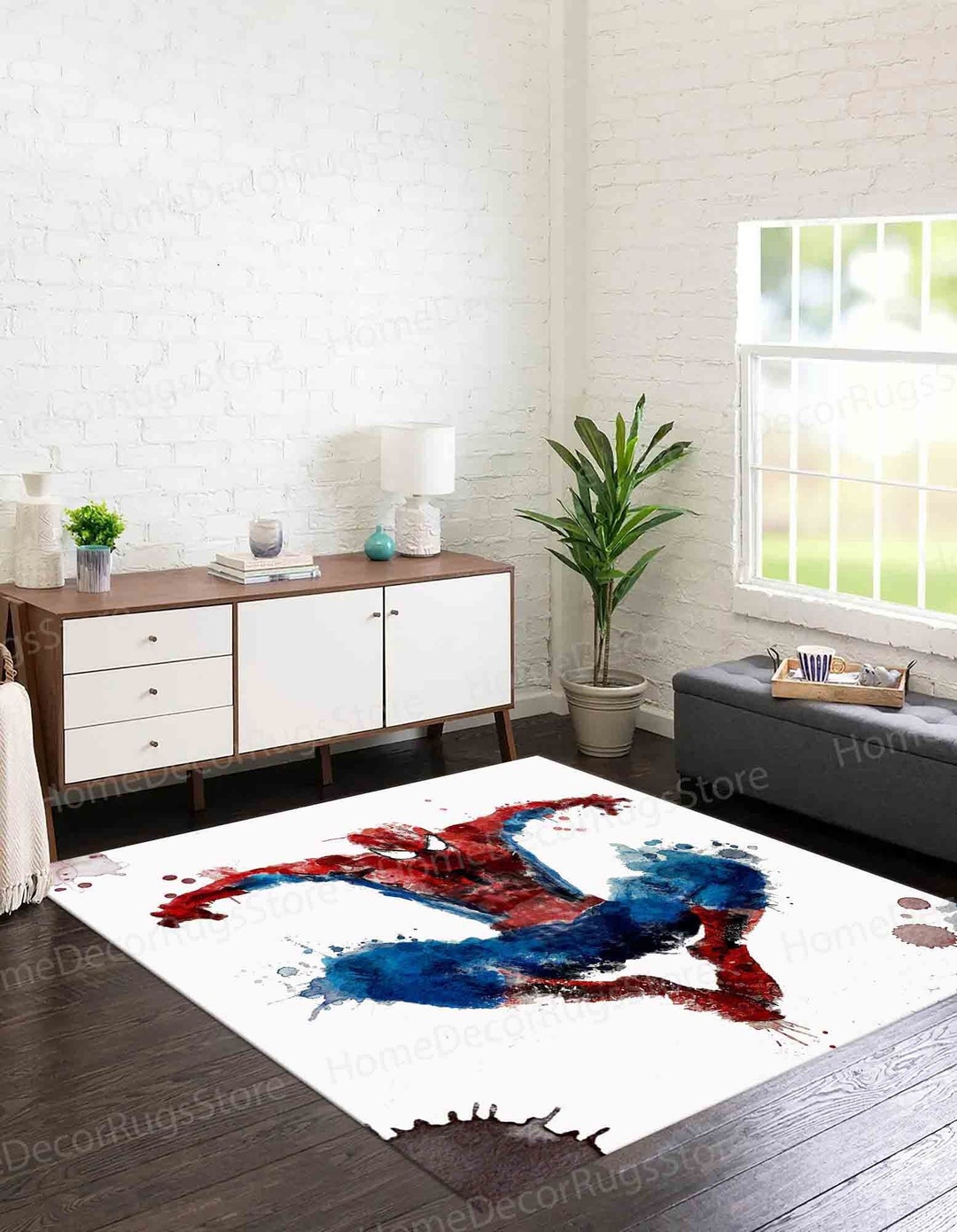 Boy Room Rug, Housewarming Gift Rug, Spider Man Rug, Kids Rug, Thick ...