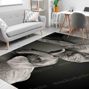 Thin Rug, Pattern Rugs, Luxury Rug, Safari Rug, Animal Rug, Elephants Love Rug, Door Mat Rug, Soft Rug, Custom Rugs, Home Decor Rugs, image 5