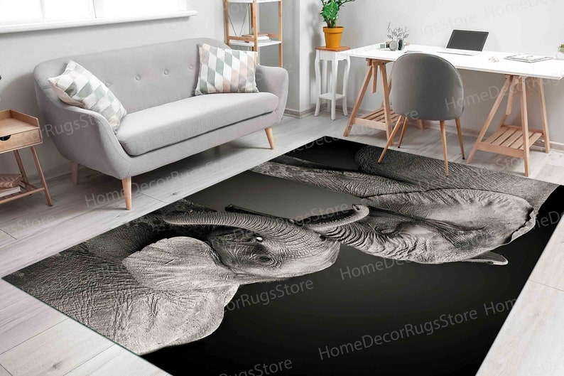 Thin Rug, Pattern Rugs, Luxury Rug, Safari Rug, Animal Rug, Elephants Love Rug, Door Mat Rug, Soft Rug, Custom Rugs, Home Decor Rugs, image 5
