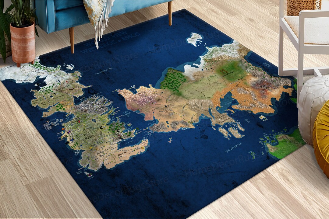 Wedding Rug, Accent Rug, Popular Rug, Gift Rug, Westeros and Essos Map ...