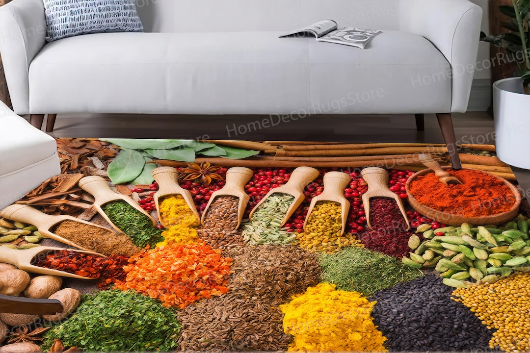 Spice Rug Stair Rug, Office Rug, Kitchen Spices Rug, Modern Rugs, Bedroom Rug ...