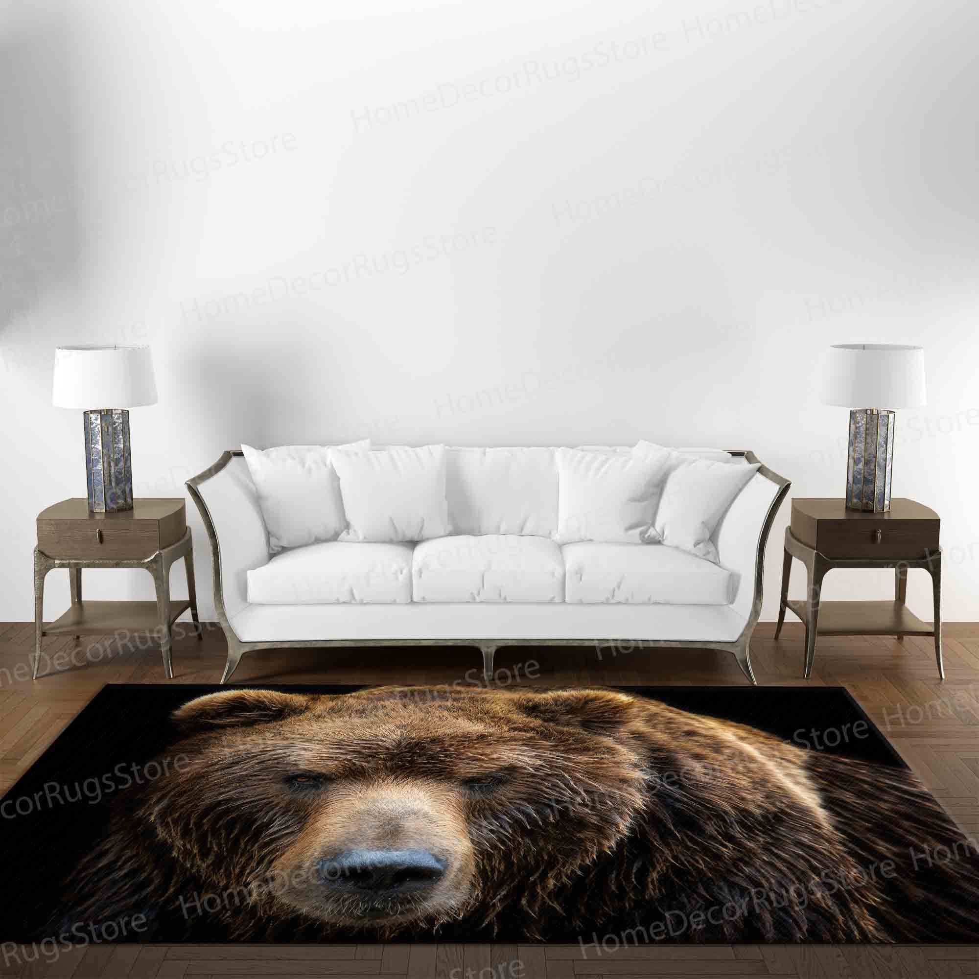 Brown Bear Rug, Animal Rug, Office Decor Rug, Decorative Rug, Front ...