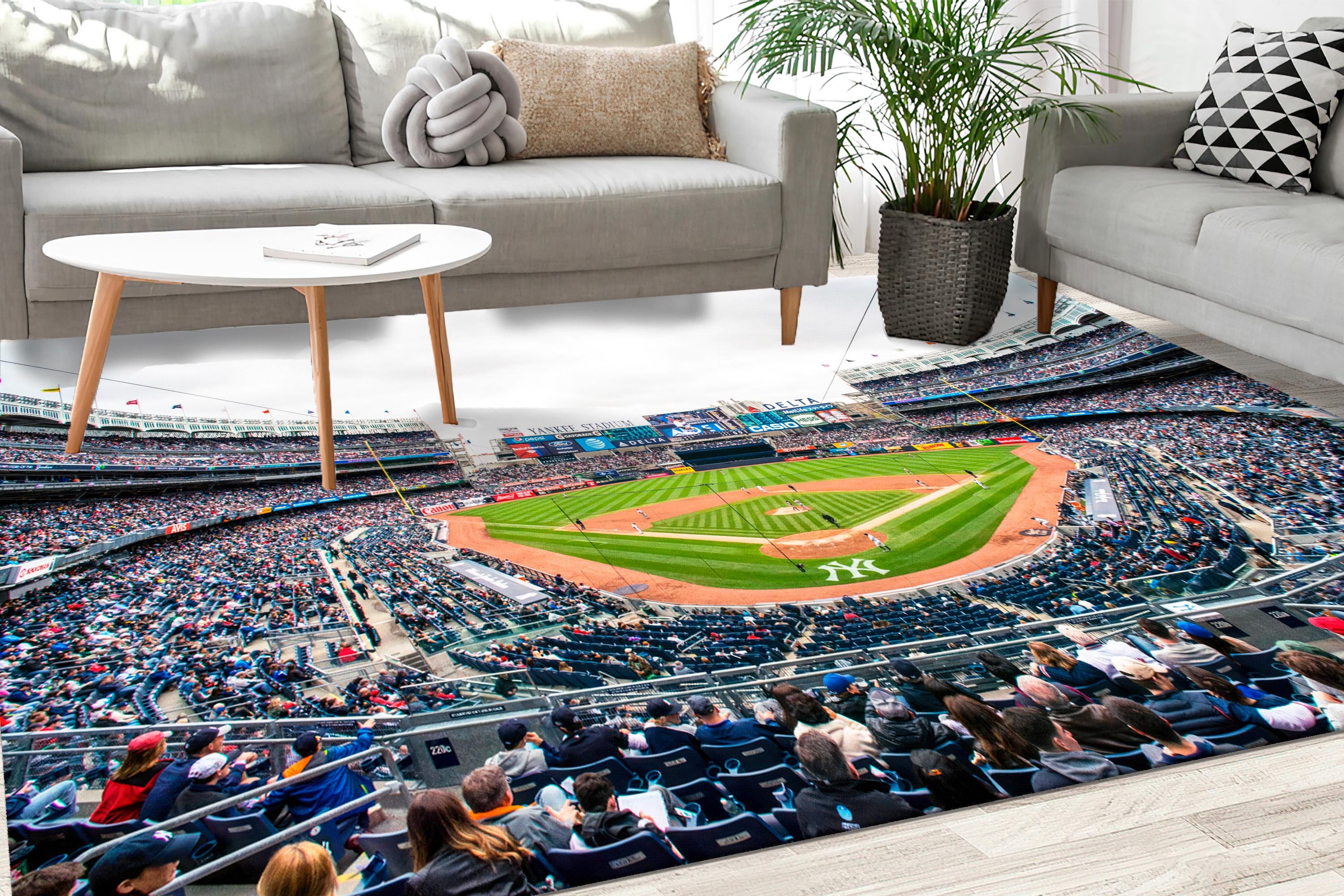 Yankee Stadium Rugs, Baseball Rugs, New York Rug, Motivation Rugs, Chenille Rug, Bedroom Rug, Kitchen Rug, Home Decor Rug, Pattern Rug,