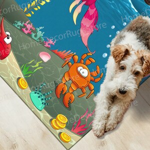 Gift Rug, Children Rugs, Dining Room Rugs, Kids Room Rugs, Cool Rugs, Undersea World Rug, Runner Rugs, Underwater Rug, Salon Decor Rug, imagen 7