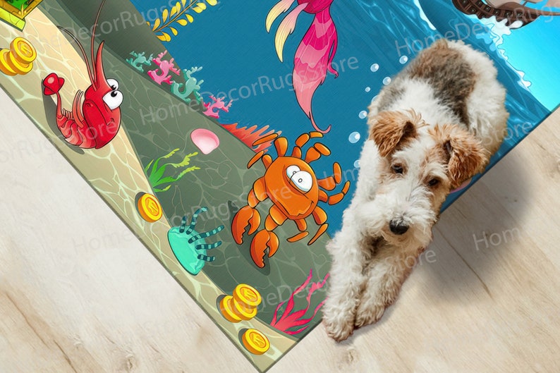 Gift Rug, Children Rugs, Dining Room Rugs, Kids Room Rugs, Cool Rugs, Undersea World Rug, Runner Rugs, Underwater Rug, Salon Decor Rug, imagen 7