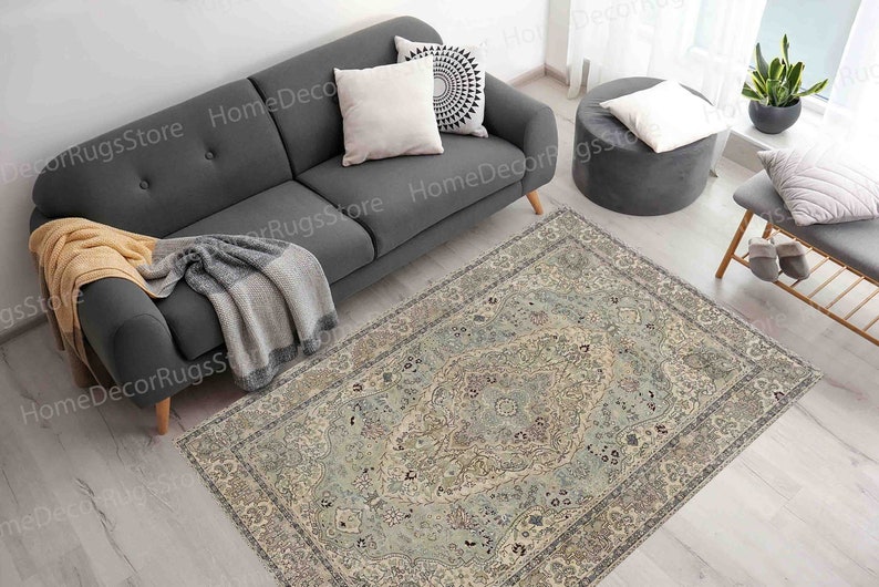 Green Rug, Salon Rugs, Gift For The Home Rug, Gift For Him Rug, Antique Decor Rug, Luxury Rugs, Rug, Bedroom Rug, Indoor Rugs, Turkish Rug, image 2