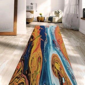 Orange And Blue Rug, Outdoor Rugs, Cool Rugs, Salon Decor Rugs, Orange Rugs, Abstract Rugs, Modern Rug, Living Room Rug, Luxury Rug, image 6