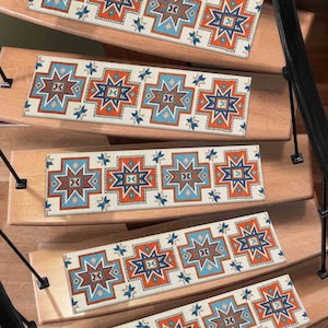 Stair Step Rug, Geometric Pattern Rugs, Orange Rug, Kilim Design Rug, Modern Rug, Washable Stair Rug, Easy To Clean Rug, Gift For The Home,