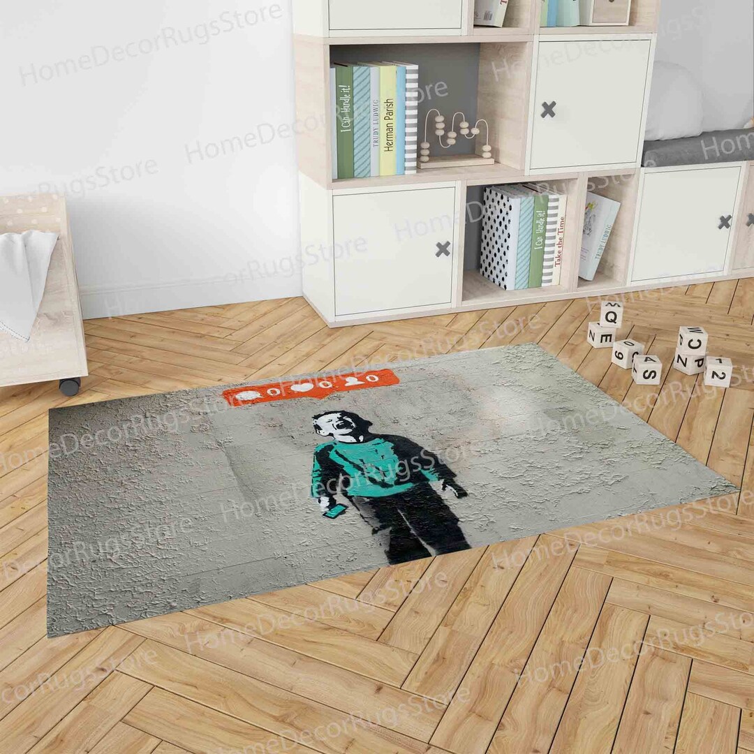 Small Rug, Banksy Crying Child Rug, Banksy Rug, Rugs, Graffiti Rug ...